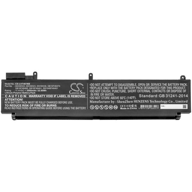 Laptop Battery for  LENOVO ThinkPad T460s(, ThinkPad T470s 00HW023 LiPo 11.4V  2000mAh CAMERON SINO 