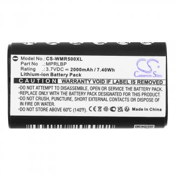 Battery for BLUETOOTH headphones  Wisycom MPRLBP, MPR30, MPR50, MPR51, MPR52, MTP60 LiIon 3.7V 2000mAh CAMERON SINO