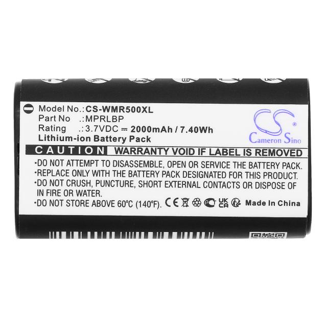 Battery for BLUETOOTH headphones  Wisycom MPRLBP, MPR30, MPR50, MPR51, MPR52, MTP60 LiIon 3.7V 2000mAh CAMERON SINO 