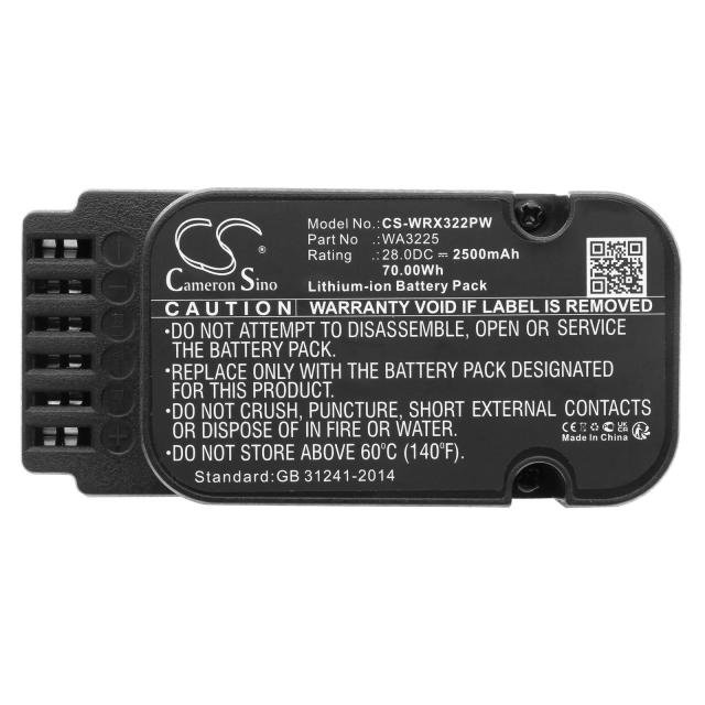 Camera Battery for Lawn Mower  WORX Landroid L1500, Landroid L2000, Landroid M1000I , WA3225, WA3226  28V 2500mAh Cameron Sino 
