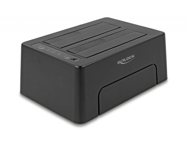 Външна докинг станция Delock, За 2 x SATA HDD / SSD, USB-C 