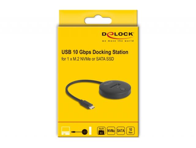 Delock M.2 Docking Station for M.2 NVMe / SATA SSD with USB 10 Gbps USB-C 