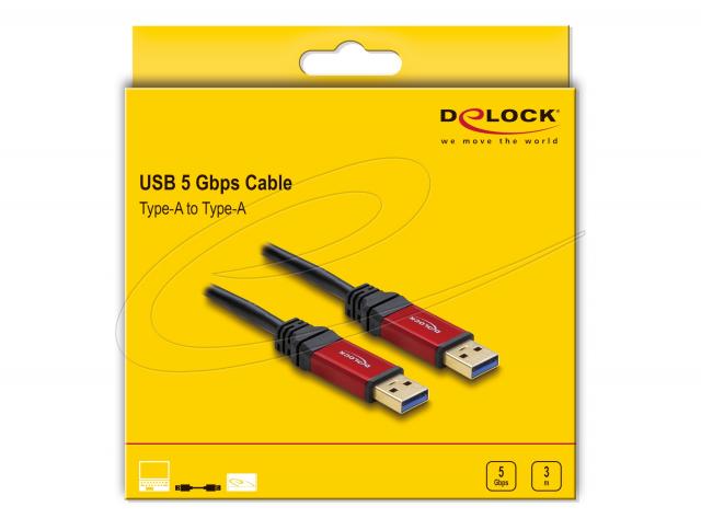 Delock Cable USB 3.2 Type-A male > USB 3.0 Type-A male 3 m metal 