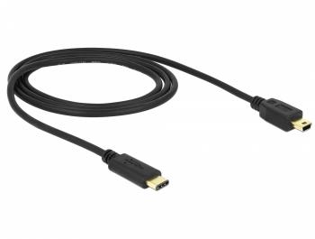 Delock Cable USB Type-C™ 2.0 male > USB 2.0 Type Mini-B male 1.0 m black