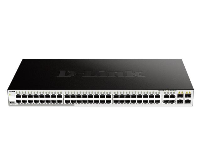 Суич D-Link DGS-1210-52, 48 портов 10/100/1000 Base-T port with 4 x 1000Base-T /SFP ports, управляем, за монтаж в шкаф 