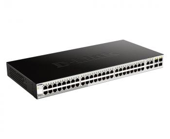 Суич D-Link DGS-1210-52, 48 портов 10/100/1000 Base-T port with 4 x 1000Base-T /SFP ports, управляем, за монтаж в шкаф