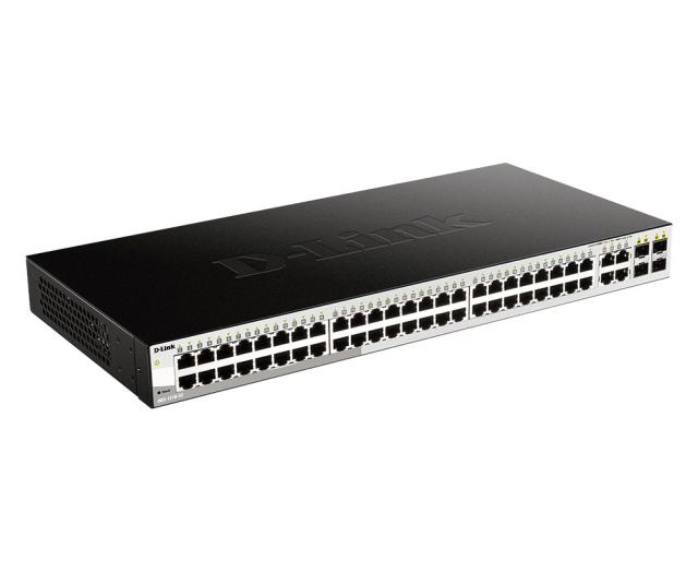 Суич D-Link DGS-1210-52, 48 портов 10/100/1000 Base-T port with 4 x 1000Base-T /SFP ports, управляем, за монтаж в шкаф 