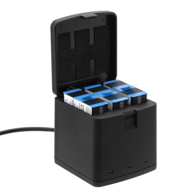 Charger for batteries for camera with three plates GoPro 9/ 10 / 11 / 12 With USB-C Cameron Sino 