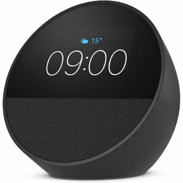 Смарт часовник Amazon Echo Spot 2024, Alexa асистент, Черен 