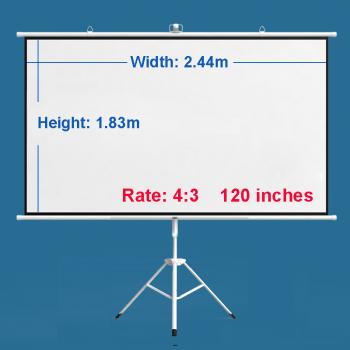 Screen on stand ESTILLO 244 x 183 cm, 120", white, with black frame, 4:3, 11 kg