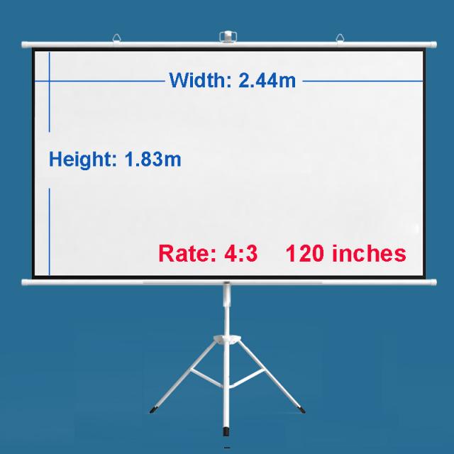 Screen on stand ESTILLO 244 x 183 cm, 120", white, with black frame, 4:3, 11 kg 