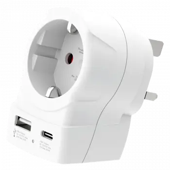 Skross 1500283E Travel adapter Europe to UK + 1 x USB  A/C