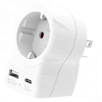 Skross 1500284E Travel adapter Europe to USA+1xUSB A/C, 20W