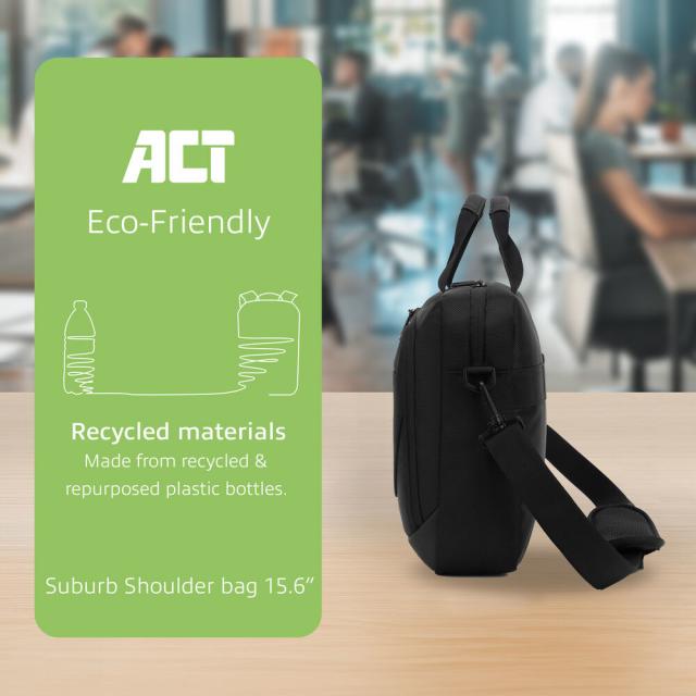 ACT Suburb 15.6" laptop bag made from recycled plastic bottles 