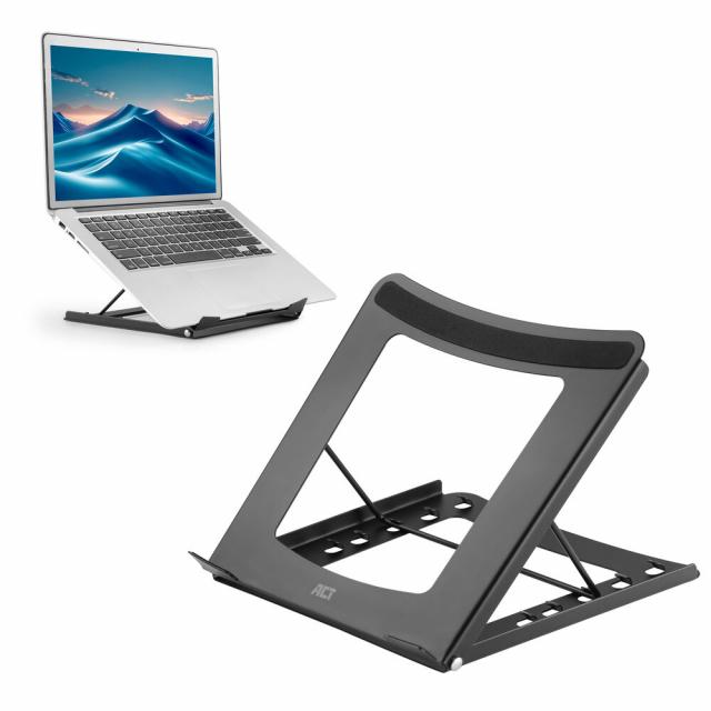 ACT AC8145 Folding Laptop Stand, 5 Positions, Black 
