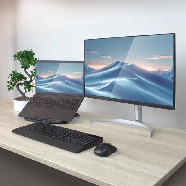 Foldable lightweight laptop stand ACT AC8150, 7 positions, Black 