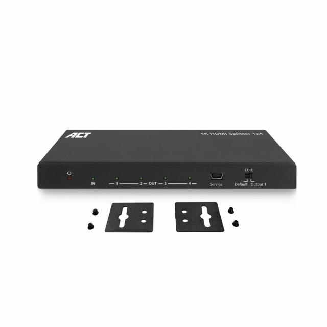 ACT HDMI Splitter AC7832 4K HDMI splitter, 1 input, 4 HDMI outputs 