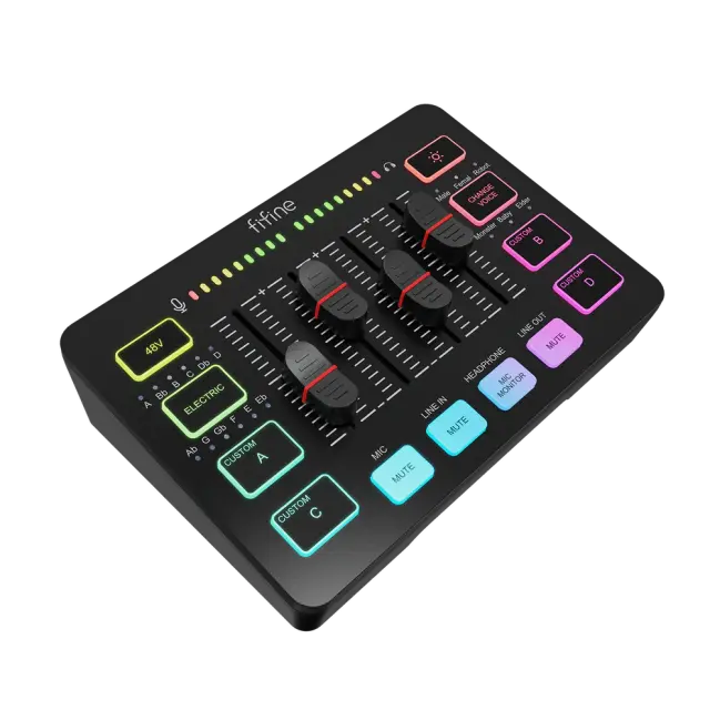 Аудио Миксер FIFINE SC3 RGB Audio Interface - Black 