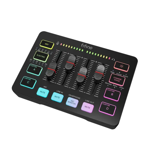 Аудио Миксер FIFINE SC3 RGB Audio Interface - Black 