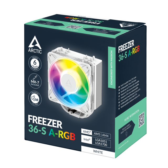 Охладител за процесор ARCTIC Freezer 36-S A-RGB White - ACFRE00199A 