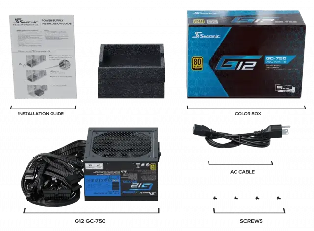 Power Supply Unit Seasonic G12-GC-750 V2, 750W, 80+ Gold 