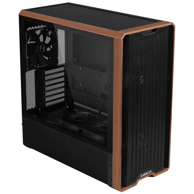 Кутия Lian-Li LANCOOL 217 Mid-Tower, Tempered Glass, Wood-Black 