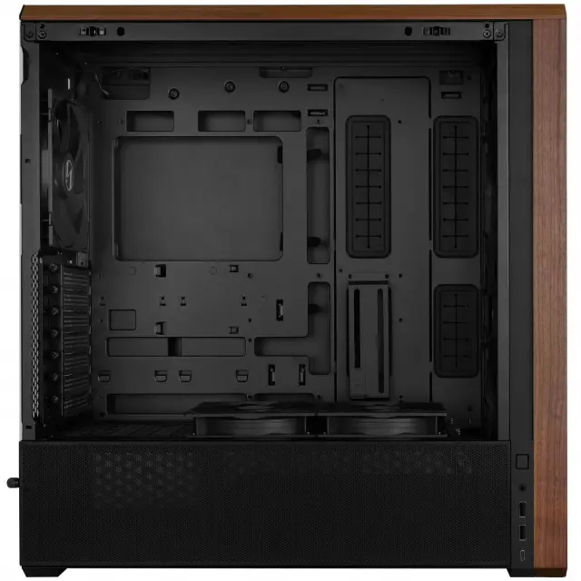 Кутия Lian-Li LANCOOL 217 Mid-Tower, Tempered Glass, Wood-Black 