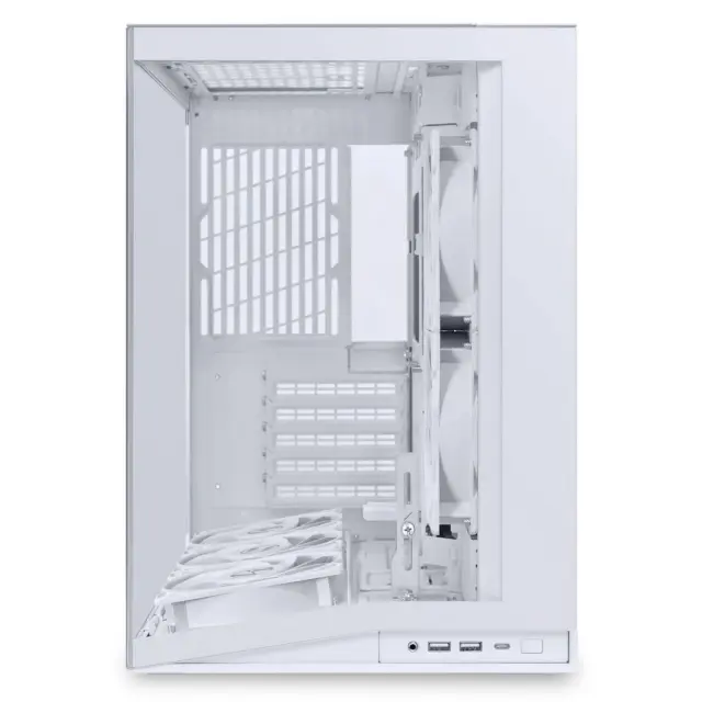 Кутия Lian Li O11 Dynamic Mini V2 Flow + 5 Вентилатора, Mini-Tower - White 