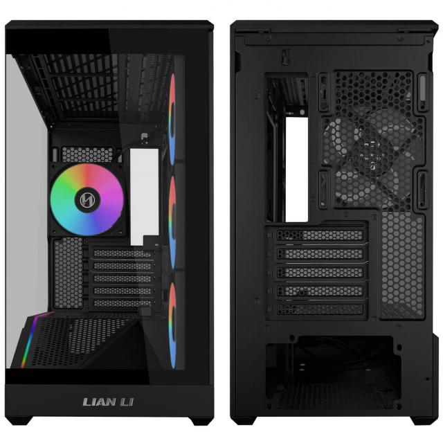 Case Lian Li Vector V100 MINI ARGB Mid-Tower, Tempered Glass - Black 