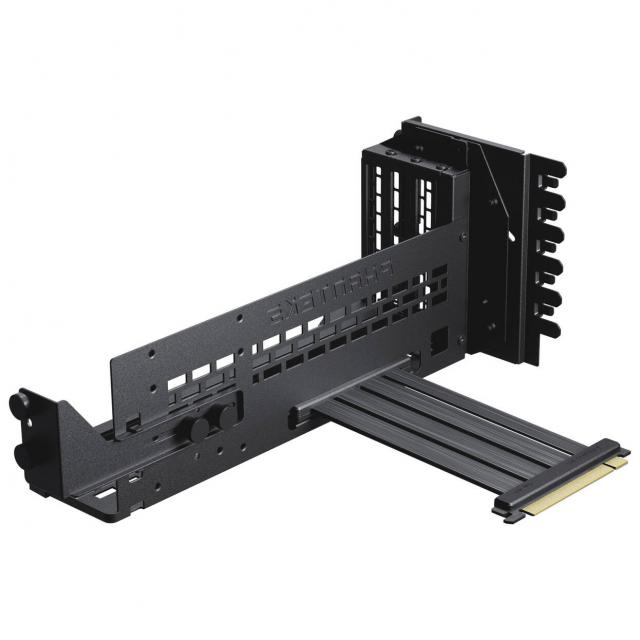 Phanteks Premium PCIe Gen 5 Vertical GPU Bracket, DRGB, with PCIe 5.0 Riser Cable - 220mm, Black 