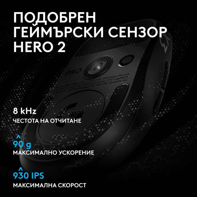 Геймърска мишка Logitech G Pro X3 Superstrike - Midnight Black 