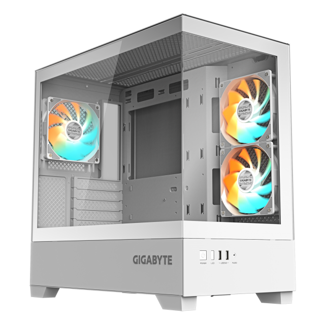 Case GIGABYTE C201 PANORAMIC ICE mATX + 3 ARGB Fans 