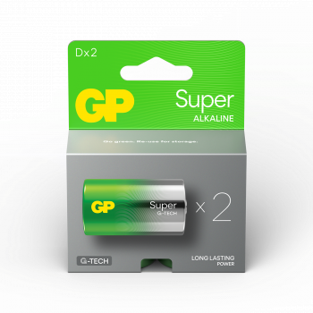 GP Alkaline battery SUPER LR20 / 2 pcs. pack blister / 1.5V GP