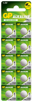 Button alkaline battery GP191 LR1120 / 10 pcs. / Pack price for 1 pc. / 1.55V GP