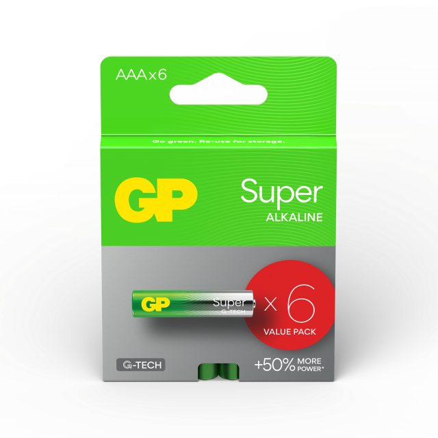 Алкална батерия GP SUPER LR03 AAA / 4+2 бр. в опаковка 1.5V GP-BA-24A21-SBV6 