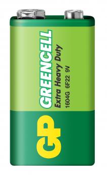 Zinc carbonic battery GP  6F22 Greencell 1604GLF-B 1 pcs.  9V