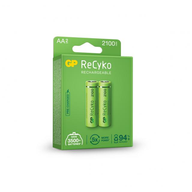 Акумулаторна Батерия GP R6 AA 2100mAh RECYKO 210AAHCE-EB2 NiMH 2 бр. в опаковка GP 