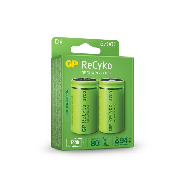 Акумулаторна Батерия GP R20 D 5700mAh NiMH Recyko 2 бр. в опаковка GP 