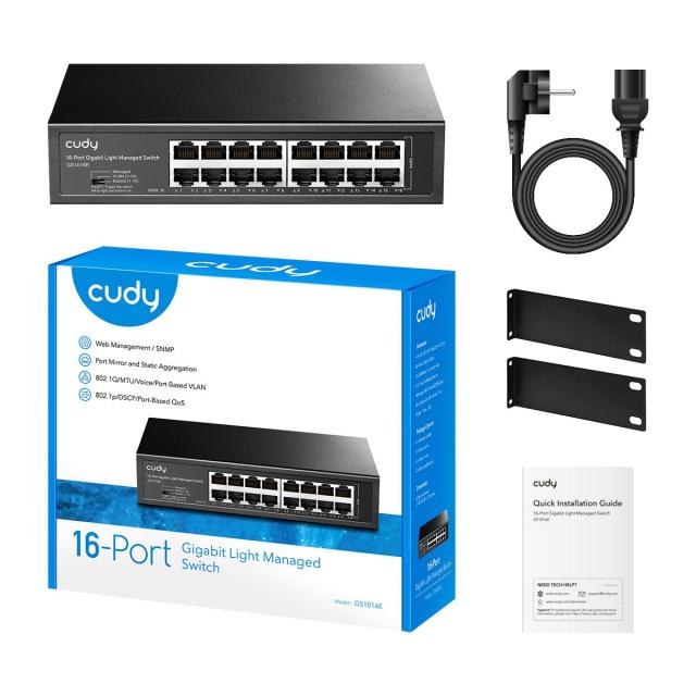 Switch Cudy GS1016E, 16-Port Gigabit Cloud Easy-Managed Switch, Cudy App 