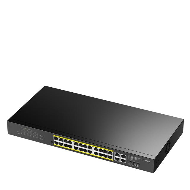 Суич Cudy GS1028EPS2, 24 портов, управляем Gigabit PoE+, 2x Gigabit SFP, 4× Uplink 