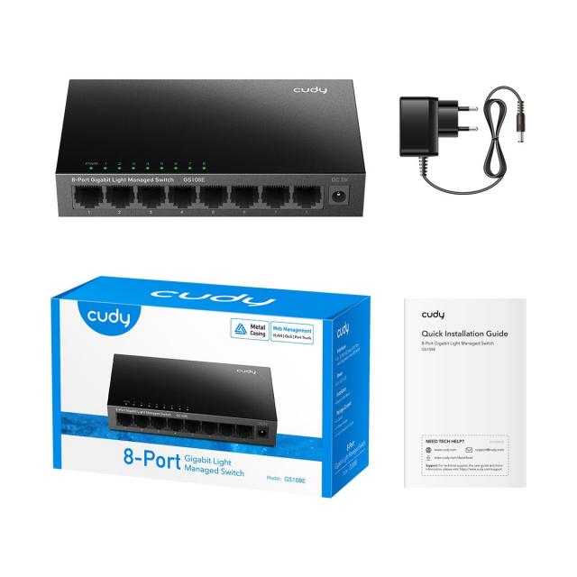 Switch Cudy GS108E, 8-Port Gigabit Easy-Managed Switch, CUDY Cloud APP 