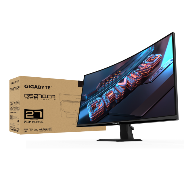 Gaming Monitor Gigabyte GS27QCA - 27" inch SS/VA 1500R, QHD (2560x1440), 180Hz, 1ms, HDR Ready 