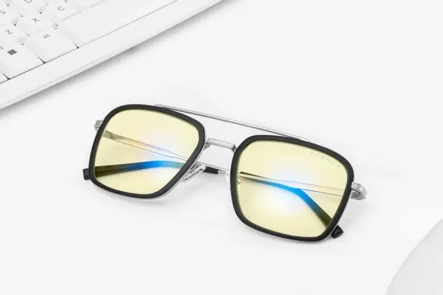 GUNNAR Baron Silver Computer Glasses - Amber 