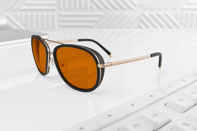 GUNNAR Dume Computer Glasses - Gold - Amber Max 