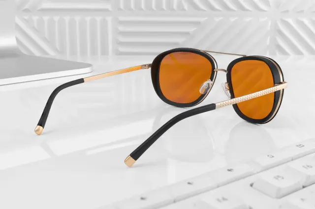 GUNNAR Dume Computer Glasses - Gold - Amber Max 