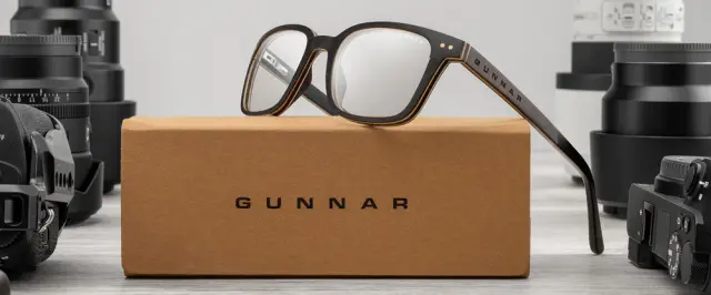 Компютърни очила GUNNAR Muir Ebony (wood), Amber 