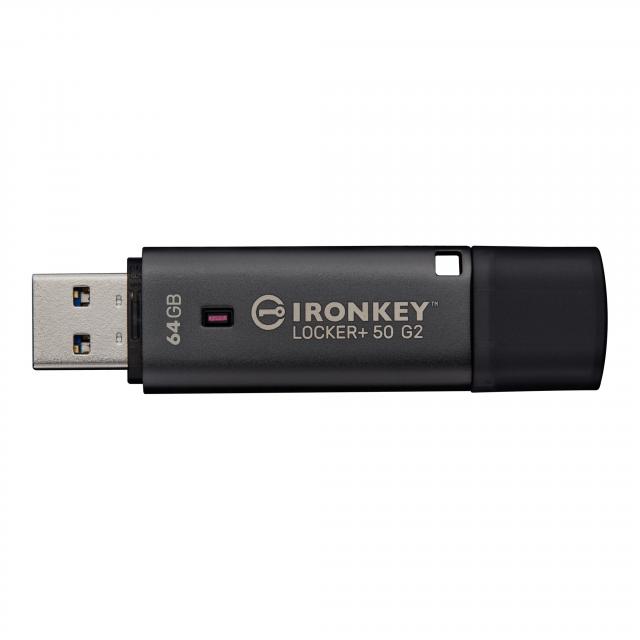 Flash Drive KINGSTON IronKey Locker+ 50 G2 - 64GB, XTS-AES 256-bit 
