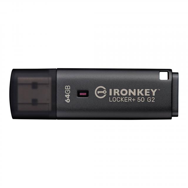 Flash Drive KINGSTON IronKey Locker+ 50 G2 - 64GB, XTS-AES 256-bit 