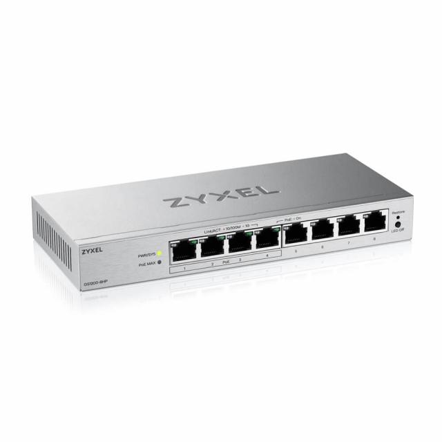 Switch ZyXEL GS-1200-8HPV3, 8 Ports, Gigabit, webmanaged 