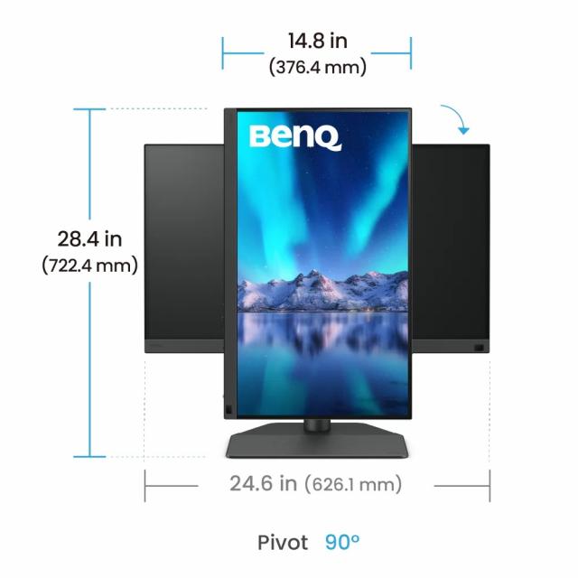 Монитор за фото и видео редактиране BenQ SW242Q, 24.1", IPS, 2K, HDR10 